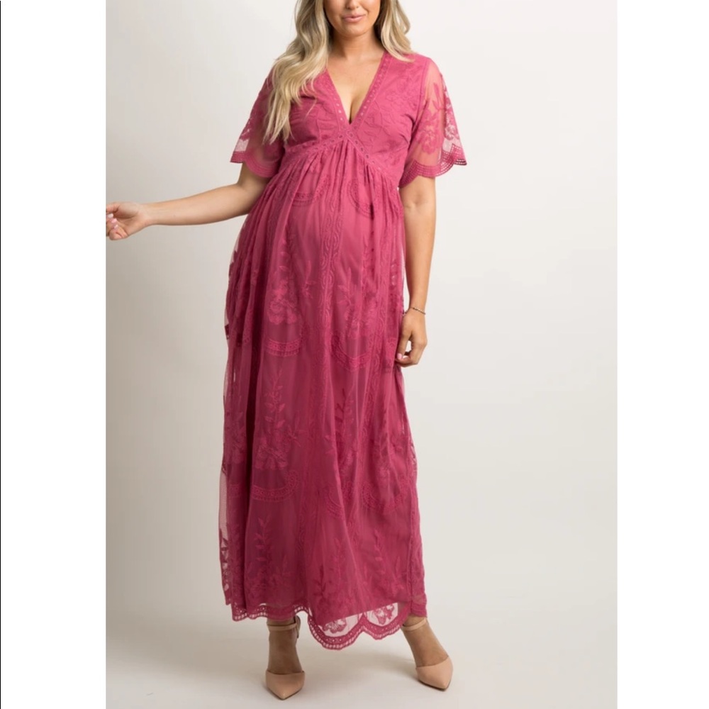 Pinkblush lace maternity dress